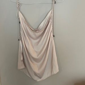 Free People gold/cream silk top